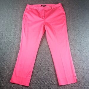 Brooks Brothers Women's 6 Fit Pink Cotton Stretch Straight Leg Ankle Pants